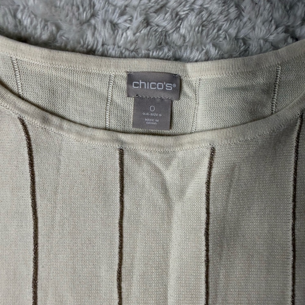 Chico's Light Tan Textured COTTON Top